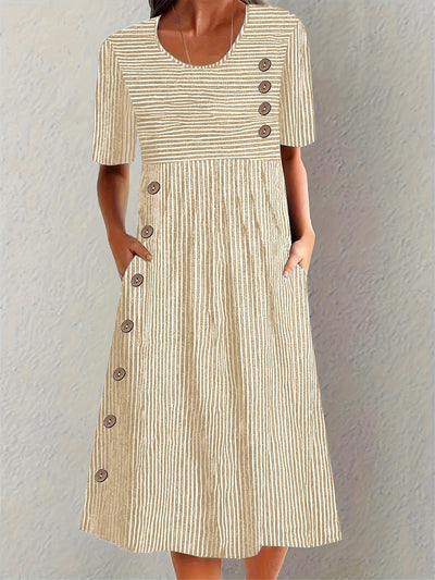 Emily | Striped Midi Dress