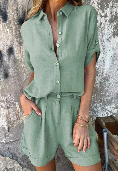 Linea | Casual Relaxed-Fit Shirt and Shorts Set